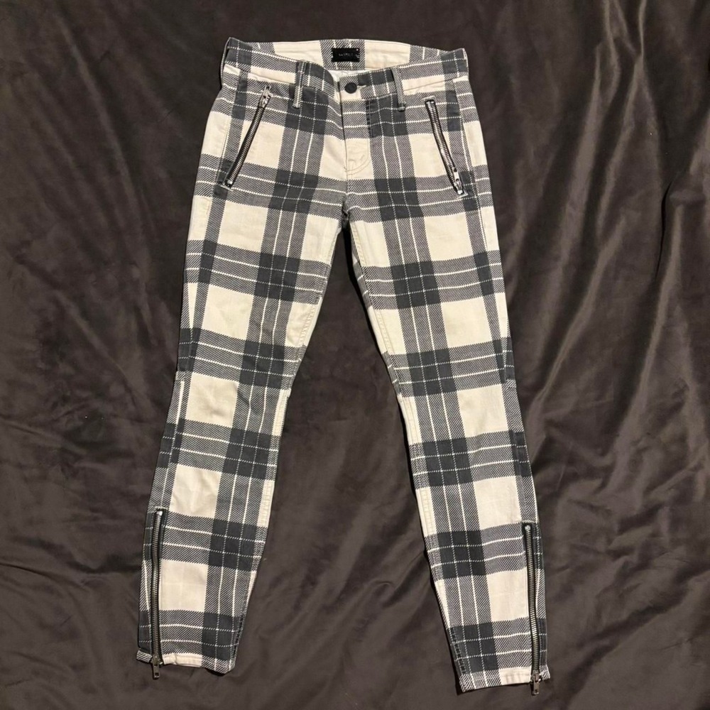 MOTHER crop zip muse once upon a tartan jeans size 25